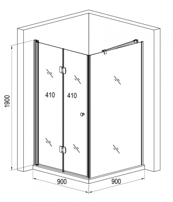 Душевой уголок Gemy Dutch Windmill S37193C-D90 90х90 профиль Хром стекло прозрачное