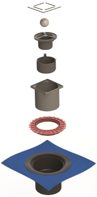 Душевой трап Berges Wasserhaus Zentrum Norma 100x100 090462 с решеткой Матовый хром