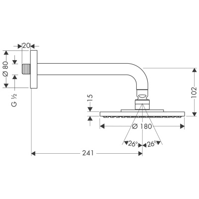 Верхний душ Hansgrohe Raindance S 27476000 Хром