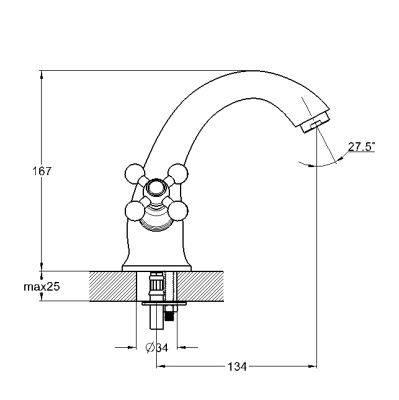 Смеситель для раковины G-Lauf QTZ1-A827 Хром