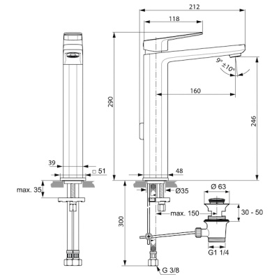 Смеситель для раковины Ideal Standard Tonic II A6328AA Хром
