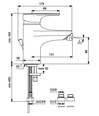 Смеситель для биде Vidima Stream BA092AA Хром
