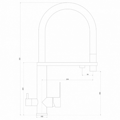 Смеситель для кухни Swedbe Selene Plus 8440 Нержавеющая сталь Черный