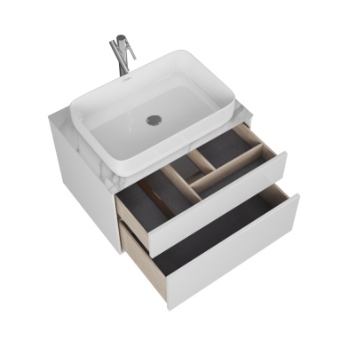 Тумба под раковину Diborg Elise 70 77.7224 подвесная Белый глянец