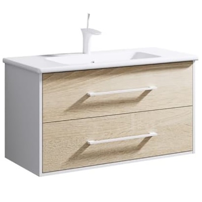 Тумба под раковину Aqwella 5 Stars Маями 80 Mai.01.08 подвесная Дуб сонома Белая