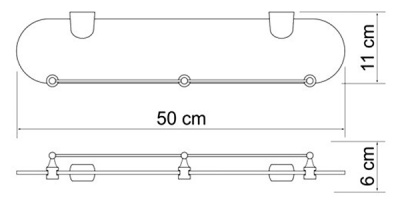 Стеклянная полка WasserKRAFT Berkel 50 K-6844 Хром