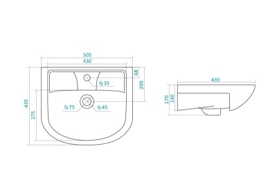 Тумба под раковину Style Line Эко Стиль W 9 Ладога 50 Белая Венге