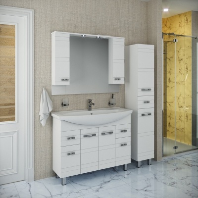 Шкаф пенал Runo Турин 30 R с корзиной для белья Белый