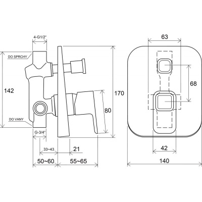 Смеситель Ravak 10° TD 061.00 Хром
