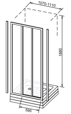 Душевой уголок Ravak Supernova ASDP3-110 S 00VD0U0211 профиль Сатин стекло Pearl