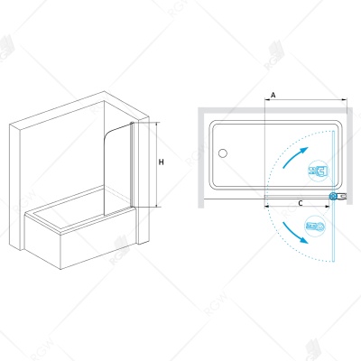 Шторка на ванну RGW Screens SC-05 80x150 профиль Хром стекло прозрачное