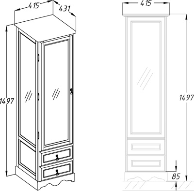 Шкаф пенал Opadiris Клио 40 R Z0000002268 Беленый бук