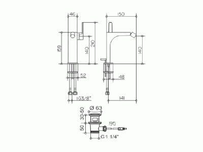 Смеситель для биде Keuco Edition 11 51109 010000 Хром