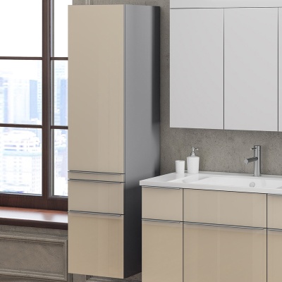 Шкаф пенал Opadiris Кристалл 30 L Z0000011071 подвесной Бежевый/Титан