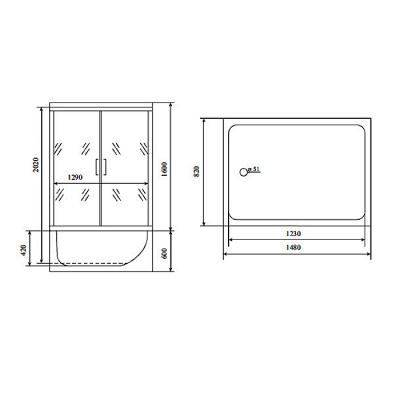 Душевой бокс Timo Lux TL-1505 148x82 с гидромассажем