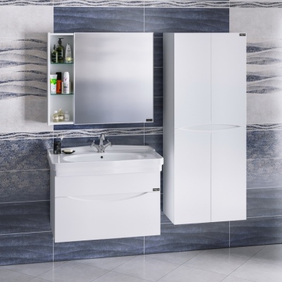 Тумба с раковиной СанТа Сатурн 85 700199 подвесная Белая