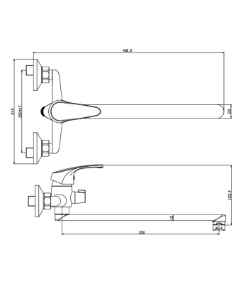Смеситель для ванны Olive's Avila 02221AV универсальный Хром
