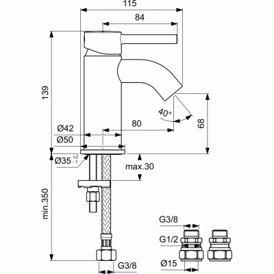 Смеситель для раковины Ideal Standard Ceraline BC185AA Хром