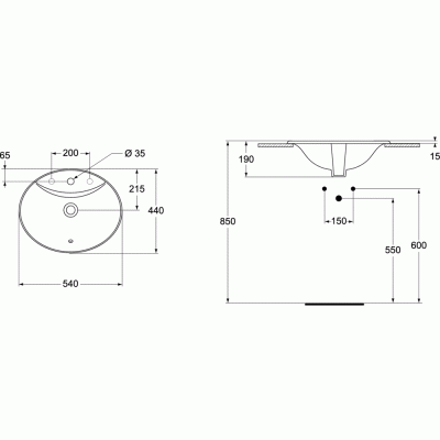 Раковина Ideal Standard Ocean 54 W306301 Белая
