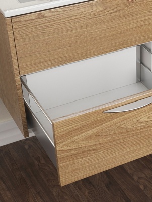 Тумба с раковиной SanVit Мэри-2 60 kmery602 с фактурой под дерево подвесная Акация светлая