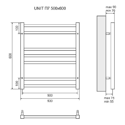 Электрический полотенцесушитель Lemark Unit 50х60 LM45607E Хром