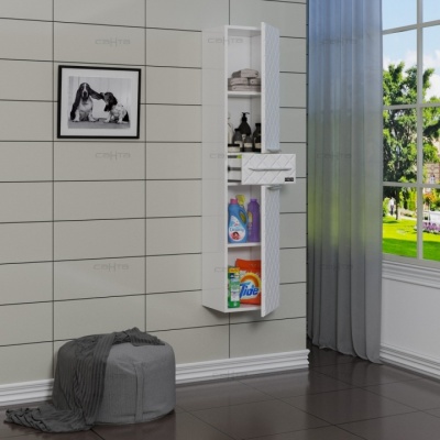 Шкаф пенал СанТа Калипсо 30 подвесной Белый