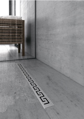 Душевой лоток Berges Wasserhaus B1 Antik 600 091024 с решеткой Хром глянец