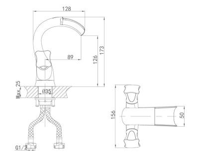 Смеситель для раковины D&K Grimm Hessen DA1382801 Хром