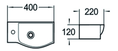Раковина SantiLine 40 SL-2011R Белая