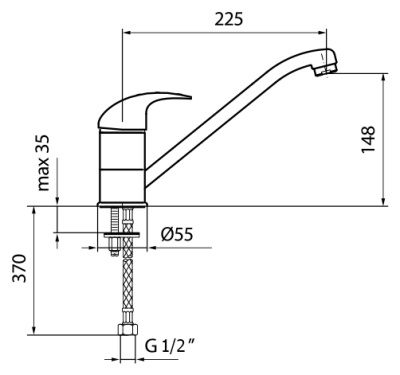 Смеситель для кухни Webert Kitchen Sax SX920102 Хром