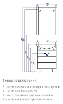 Тумба под раковину Акватон Ария 65 Н 1A123401AA010 белая глянцевая