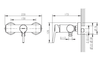 Смеситель для душа Bravat Palace F9172217CP-01-RUS Хром