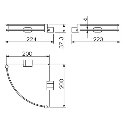Стеклянная полка Langberger Lugano 24051D угловая Хром