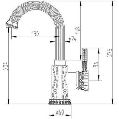 Смеситель для раковины ZorG Antic A 113U-BR Бронза
