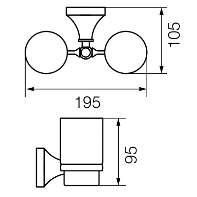 Стакан для зубных щеток Veragio Gialetta VR.GIL-6442.CR двойной Хром