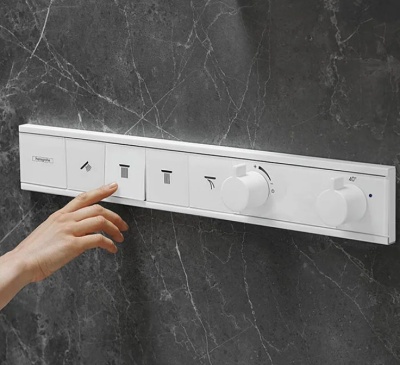 Смеситель для душа Hansgrohe RainSelect 15382700 с термостатом Белый матовый