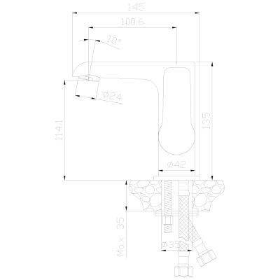 Смеситель для раковины Rossinka W35-11 Белый хром