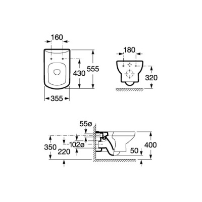 Унитаз Roca Dama Senso 346517000 подвесной без сиденья