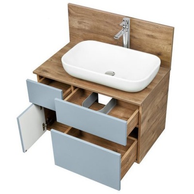Тумба под раковину Акватон Мишель 80 1A244501MIX30 подвесная Дуб рустикальный Фьорд