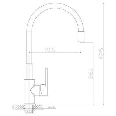 Смеситель для кухни Rossinka Z35-35U Черный Хром