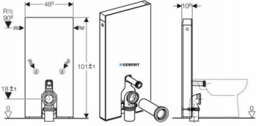 Инсталляция Geberit Monolith 131.001.SK.1 для напольного унитаза Мятно-зеленая