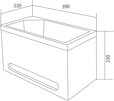 Панель с раковиной 1MarKa Tiny XS Mini 39 L У86733 подвесная Белая глянцевая