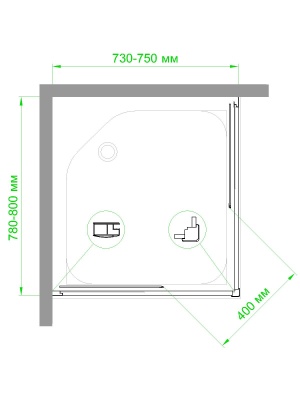Душевой уголок Royal Bath HPD 75х80 RB8075HPD-T без поддона профиль Белый стекло прозрачное