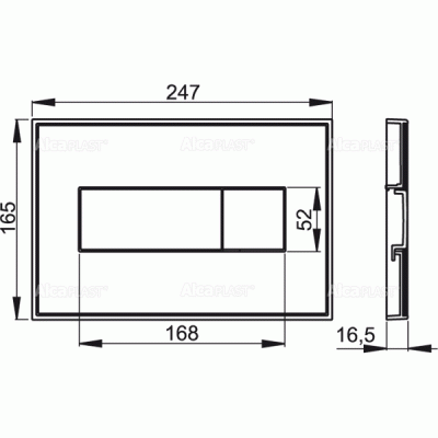 Клавиша смыва Alcaplast Basic M1375 Черная матовая