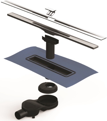 Душевой лоток Berges Wasserhaus Simpel 600 092111 с решеткой Золото глянец