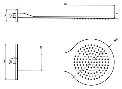 Верхний душ Rav Slezak KS0006 хром