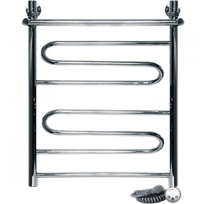 Электрический полотенцесушитель Ника Curve ЛZ/ВП 50x50 с полкой Хром