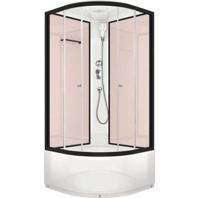 Душевая кабина Domani-Spa Delight 110 High 100x100 DS01D110HPcCl00 профиль Графит задние стенки Розовые
