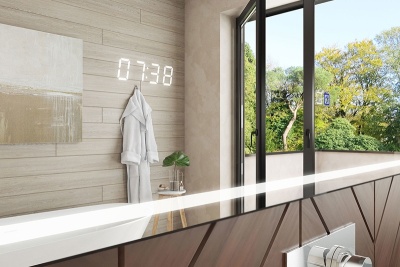 Зеркало Vigo Eva Luxe 60 с подсветкой и часами Хром Зеркало Vigo Eva Luxe 60 с подсветкой и часами Хром