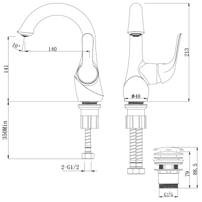 Смеситель Lemark Swan  LM5406BG для раковины